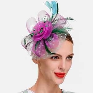 Pretty Pink Green 3pc Dotted Fascinator Derby Tea Party Cocktail Brunch …